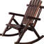 Chaise berçante de patio en bois de pin brun, conception lombaire ergonomique, finition lisse pour une belle chaise berçante, soutien du bas du dos, assemblage rapide et facile