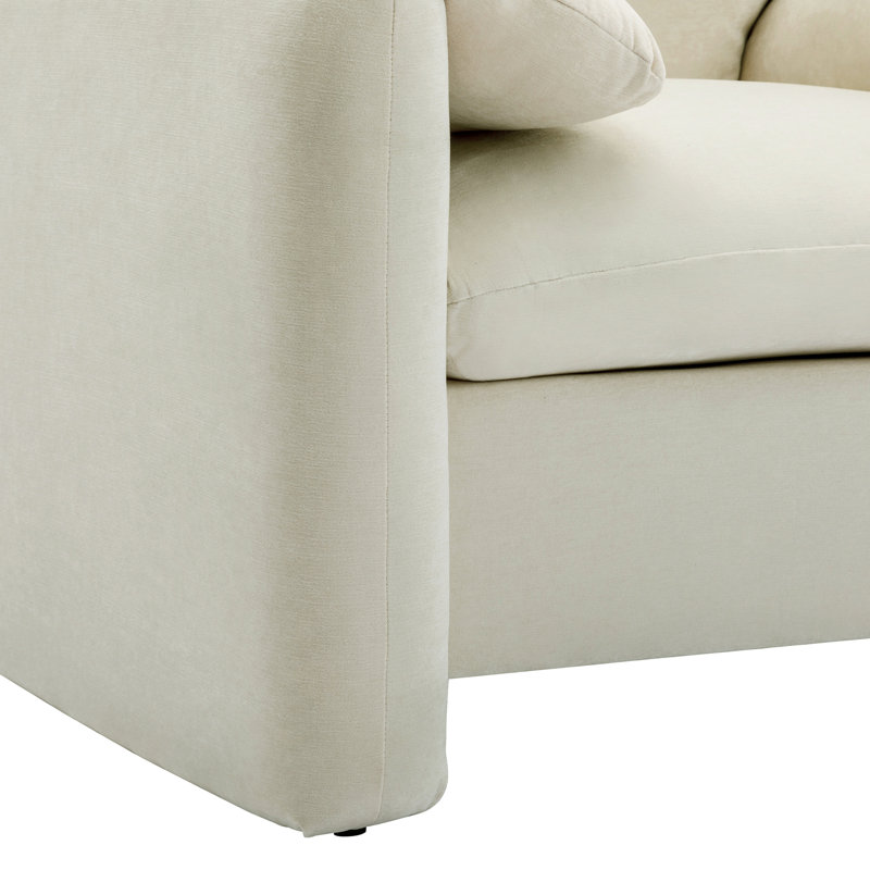 Fauteuil surdimensionné Chenille, Crème