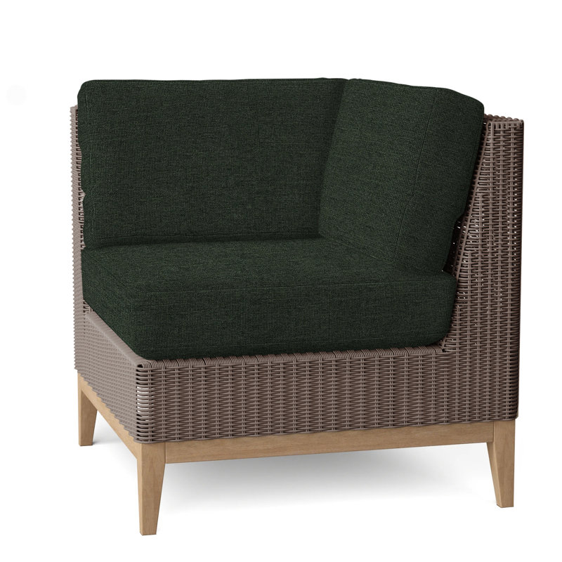 Frances Outdoor Corner Wedge Lounge Chair, Fog Rain, Frances Cobblestone