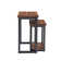 Sturminster 18" Wide Rustic Industrial Solid Wood Metal Frame 2 Piece Nesting Tables With Storage