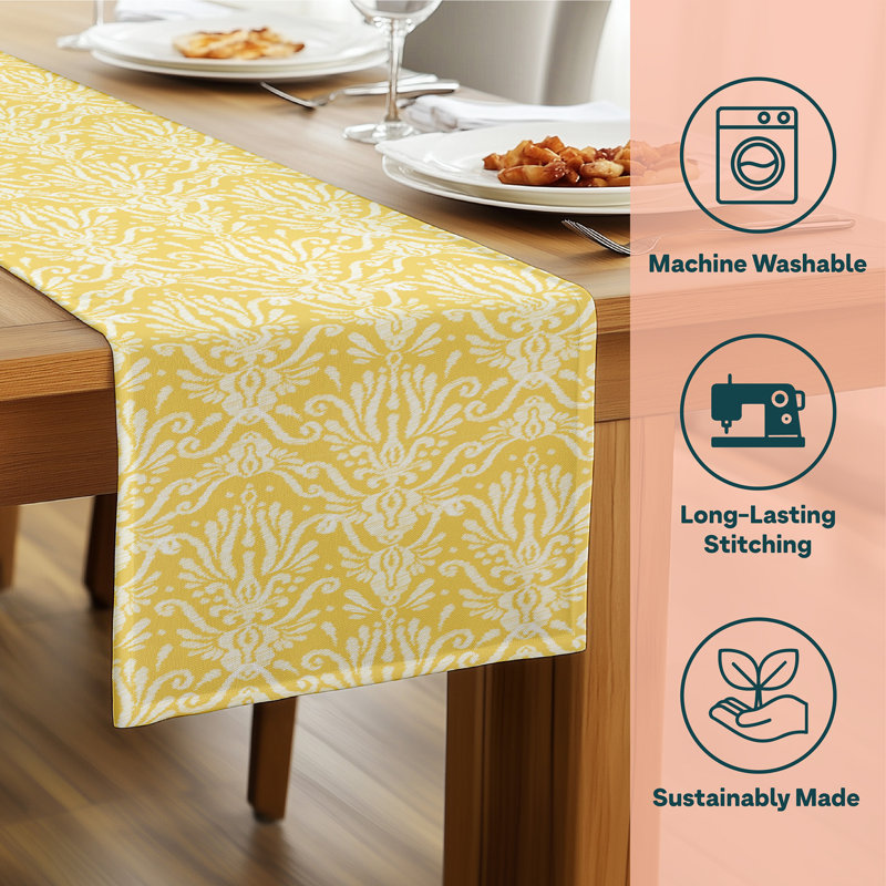 Piner Damask Table Runner, 72" L x 12" D