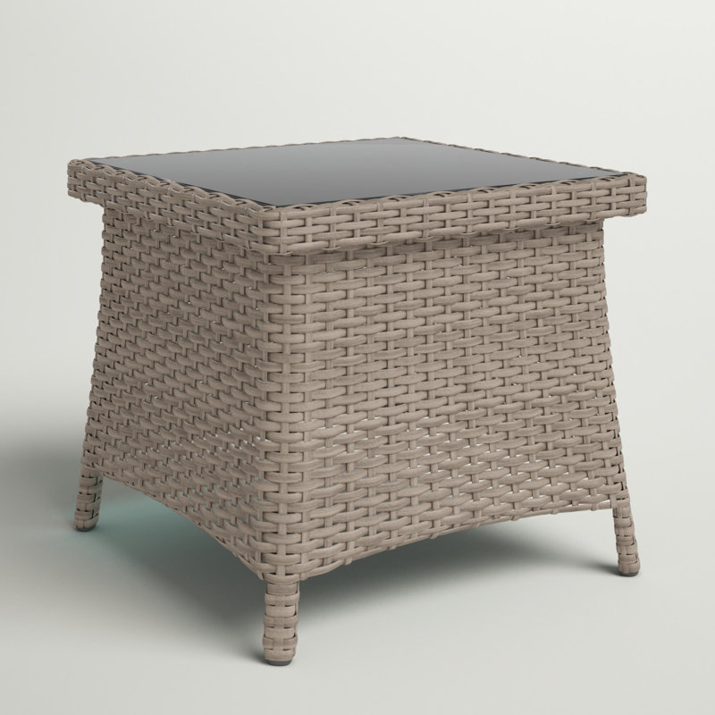 Desmonde Square Metal Outdoor Side Table , 20'' in. W 20'' in. D, Gray