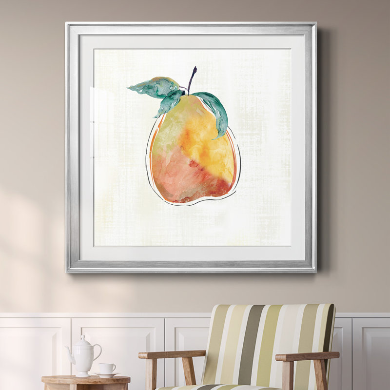 Happy Pear - peinture encadrée, Cadre argenté, H 30,5 po x l 30,5 po x P 1,5 po