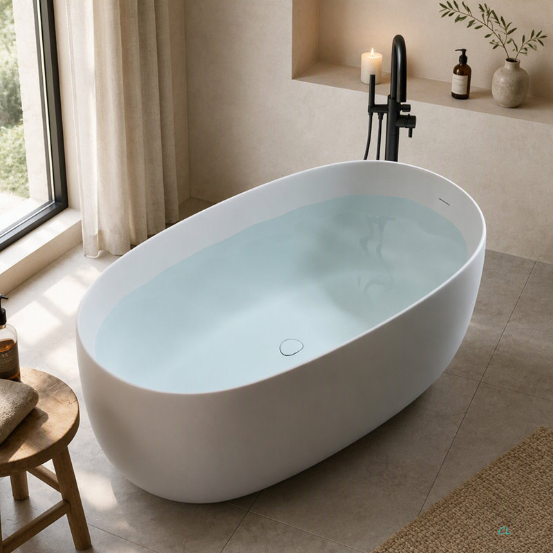 47'' Independent Solid Surface Resin Stone Bathtub