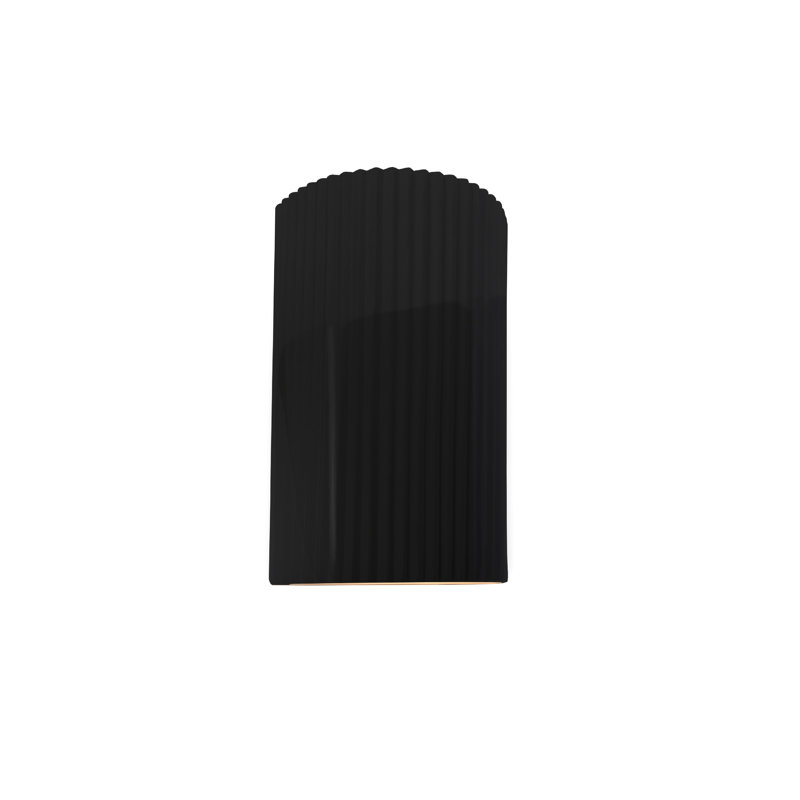 Beda Ceramic LED Wall Light, Gloss Black/Matte White, 9.5" H x 5.75" W x 4" D