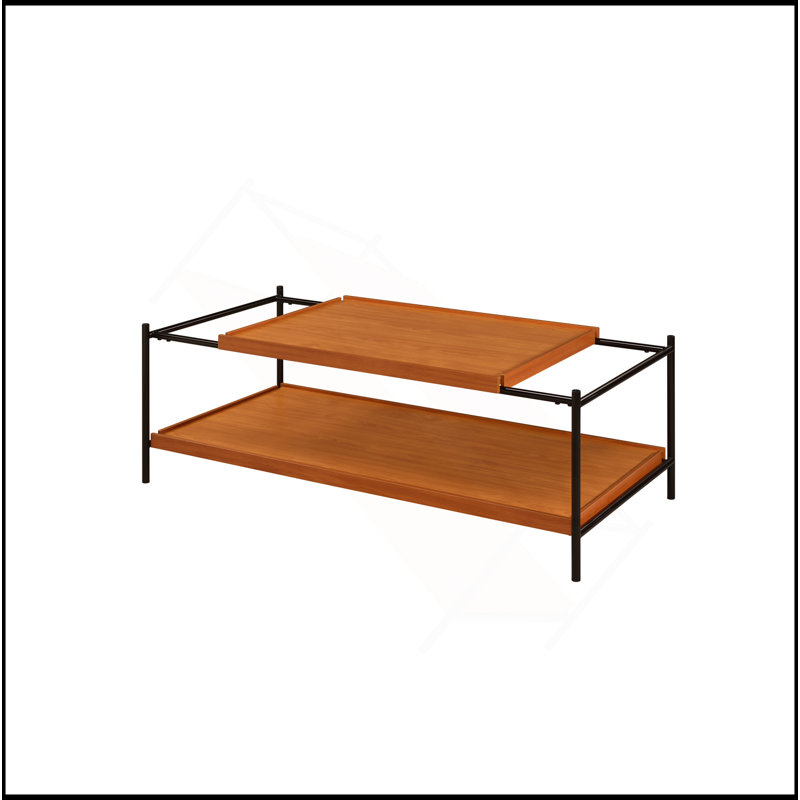 Table basse en chêne miel et finition noire