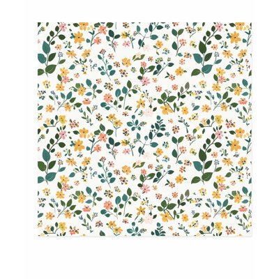 «Botanical Spring Floral Pattern VII Cottage», reproduction d'art non encadrée