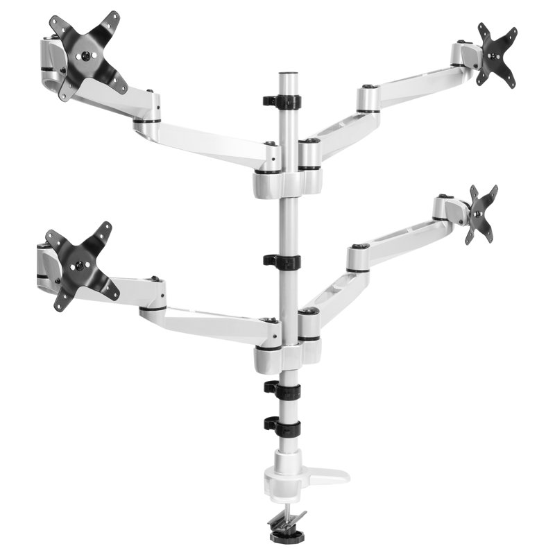 Mount-It! Quad Monitor Desk Mount, Full Motion Monitor Arms for 4 Computer Displays, Aluminum Mount