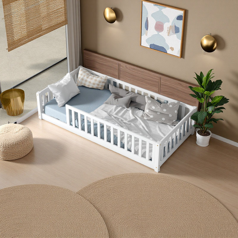 Lit sur pied, Lit simple, Blanc
