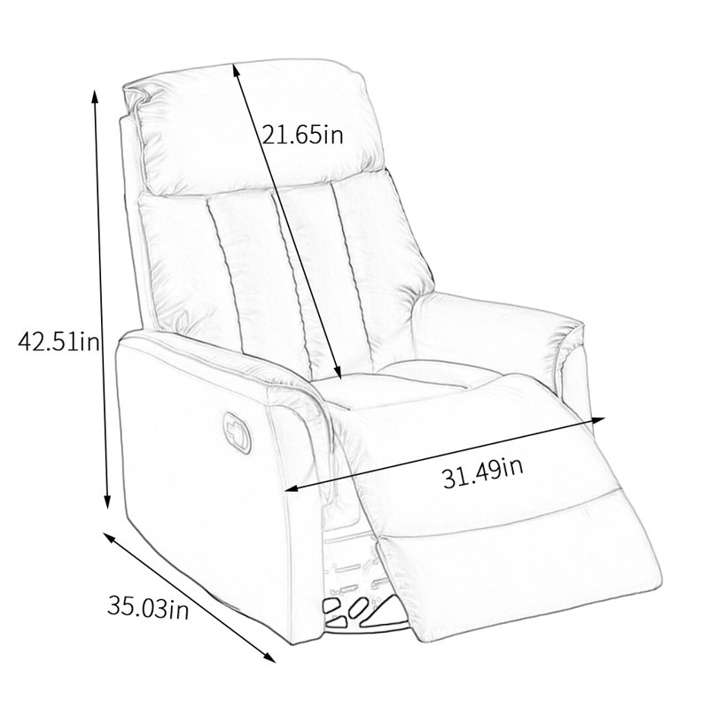 Fauteuil inclinable pivotant en similicuir Kuchler, Bleu clair