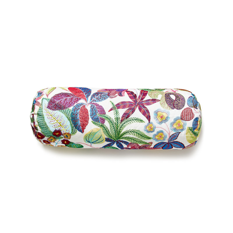 Greenhouse Linen Bolster Pillow Cover & Insert, Bouquet, 7" H x 22" W
