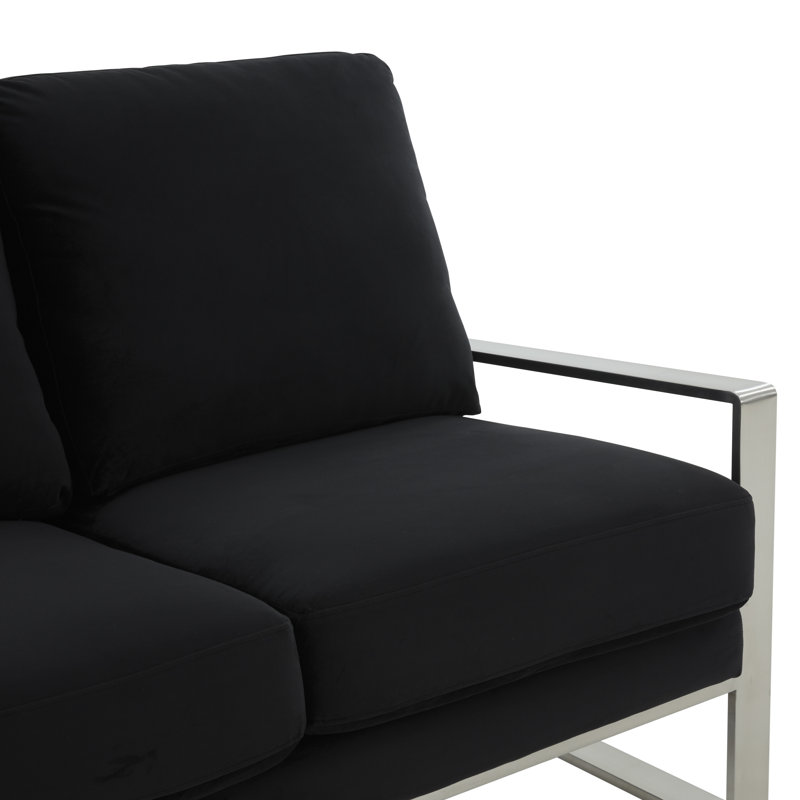 Causeuse moderne Iosif, Velours noir