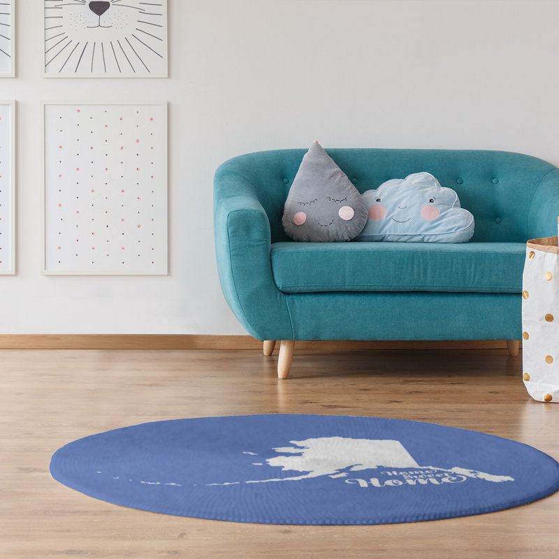 Chenille Indoor Rug, Round 5'
