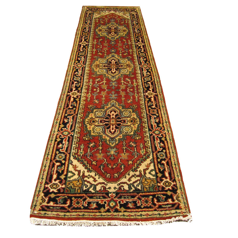 Harlow Oriental Rust Hand Knotted Wool Area Rug, Runner 2'6" x 6'