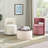 Suyeko 13.58" Wide Velvet Round Storage Ottoman-523577540