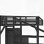 Lit mezzanine moderne avec escalier de rangement, tablettes et garde-robe intégrée
