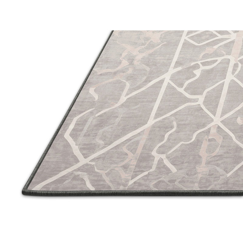 Silky Soft Plush Gray Area Rug, Square 4'