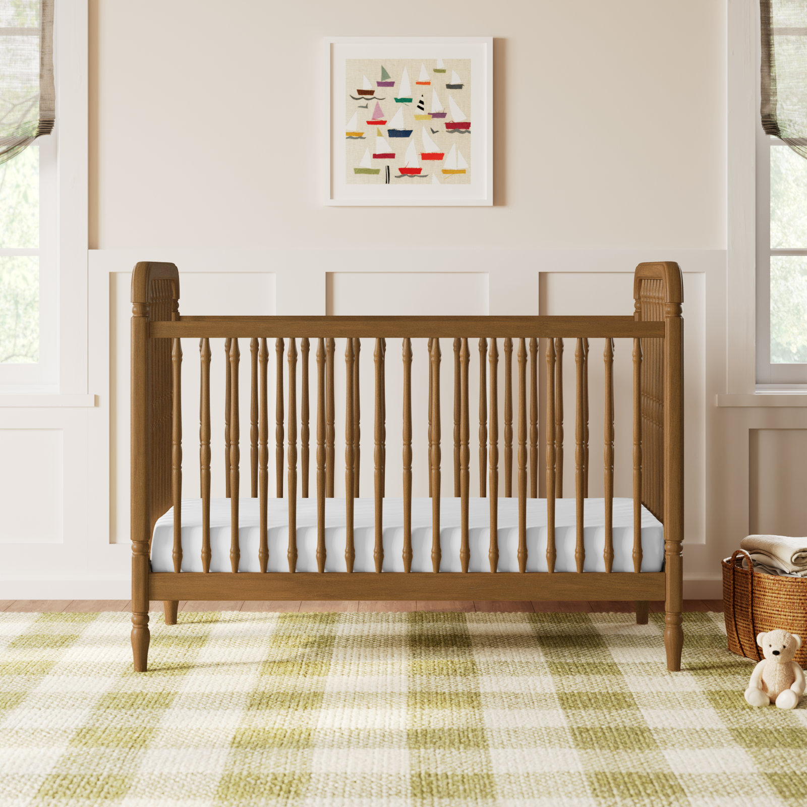 Liberty 3-in-1 Convertible Crib, Natural Walnut