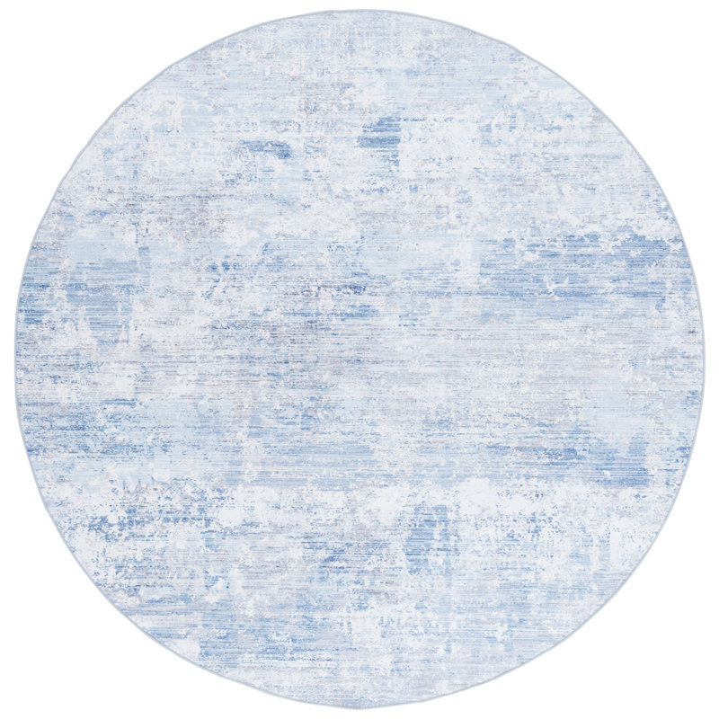 Tapis gris / bleu clair Malibu 944, Rond 6 pi