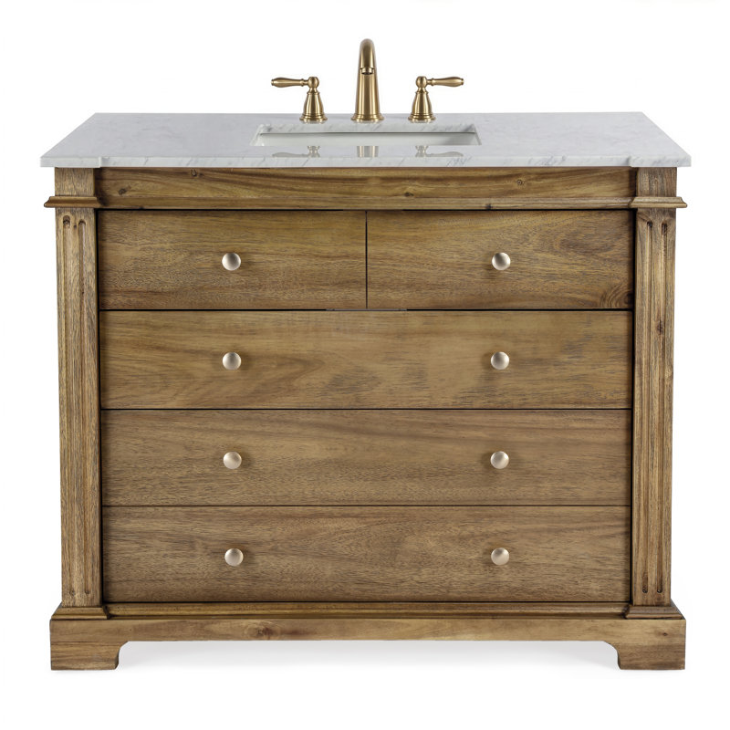 Ensemble de meuble-lavabo simple 42 po Garza, Marron clair