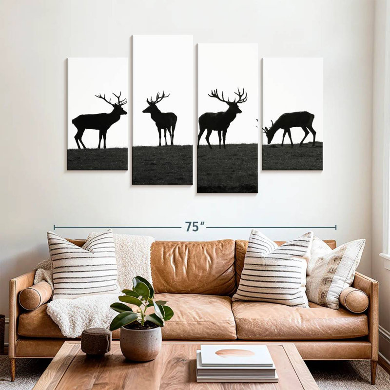 Brampt Elk Deer Silhouettes, 42" H x 68" W