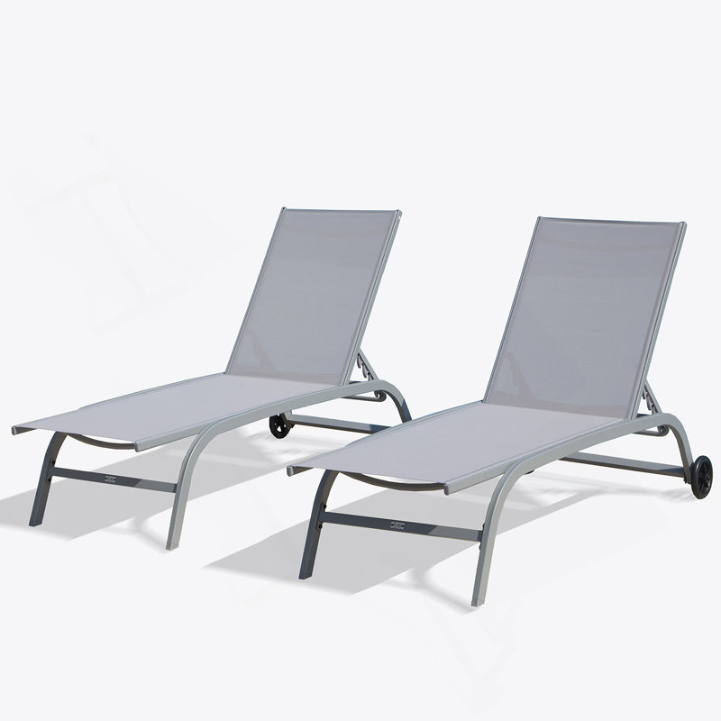 Ensemble de chaise longue, Gris, 2