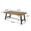 Table basse d'extérieur en bois d'acacia, finition teck / métal rustique brun et noir