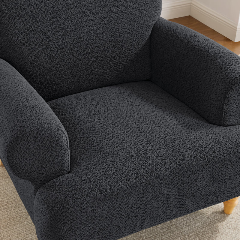 Fauteuil d'appoint 41,75 po, Bouclé gris foncé