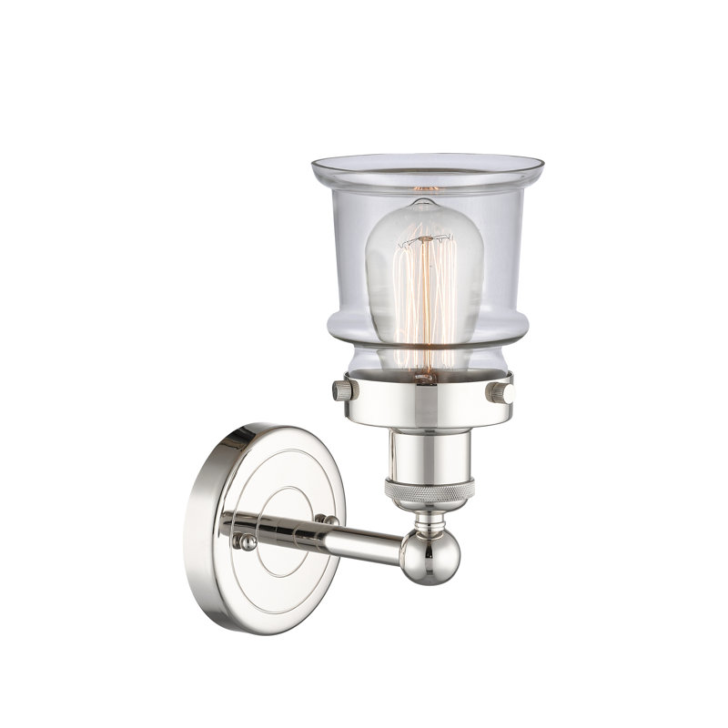 Charlo Armed Sconce, Clear, Polished Nickel
