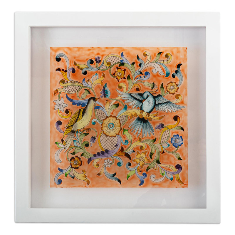 Art mural en verre Bungalow Rose, gris