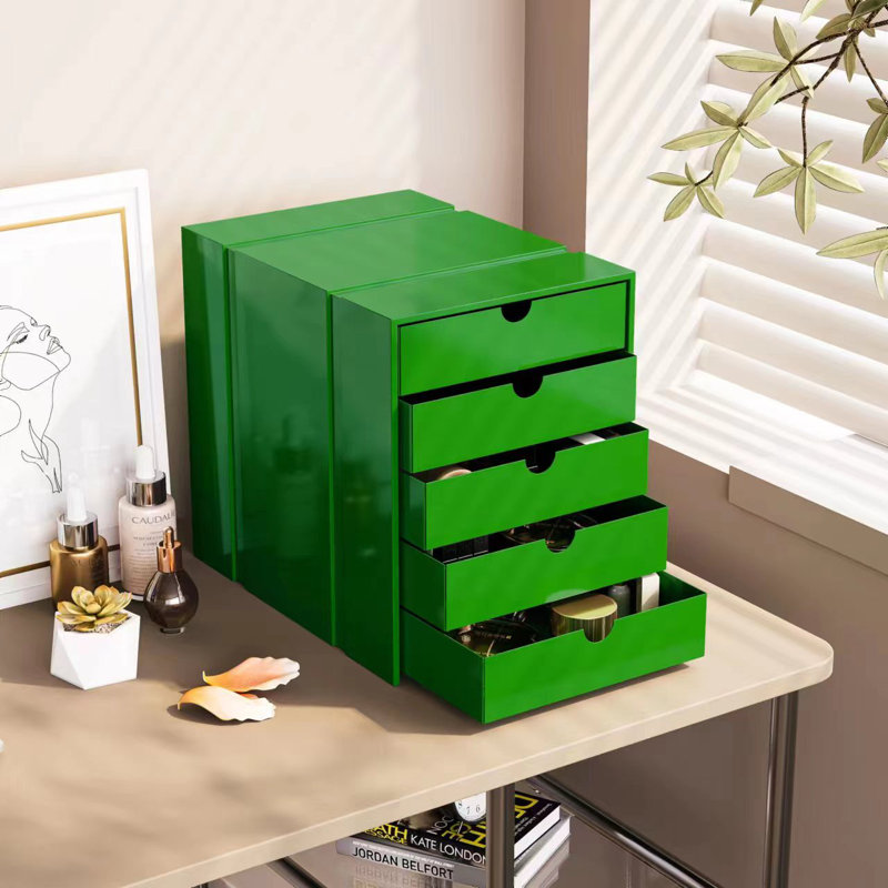 Classeur à 5 tiroirs avec classeur, Vert