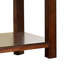 Table de bout rectangulaire en cerisier foncé avec plateau ouvert en bois massif et placage naturel pour le salon