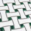 Metro Ion Dog Bone Basketweave Emerald Dot Matte White 10" x 10" Porcelain Mosaic Floor & Wall Tile