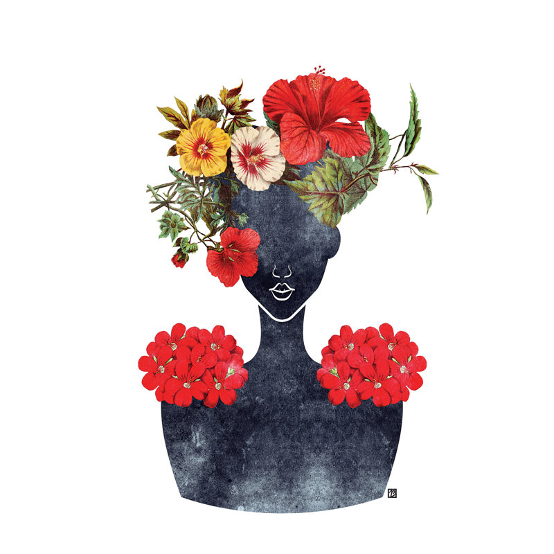 Flower Crown Silhouette I by Tabitha Brown - Wrapped Canvas Painting, 66.04 cm H x 45.72 cm W x 1.91 cm D