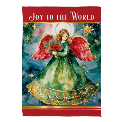 Joy To The World Angel Suede House Flag