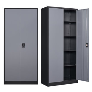Kirkham Prestige Utility 3 Shelf Lockable Storage Cabinet, Gray WFX Utility