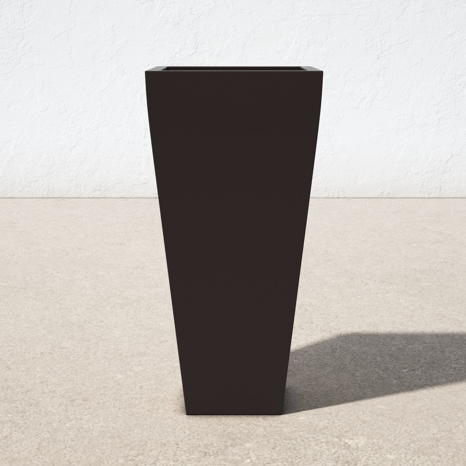 Robards Fiberglass Pot Planter, Brown, 30" H x 15" W x 15" D