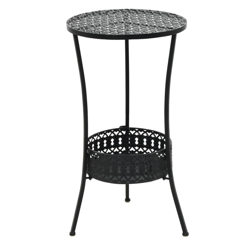 Foxworth Round Outdoor Bistro Table - 40 cm W 40 cm D, Black