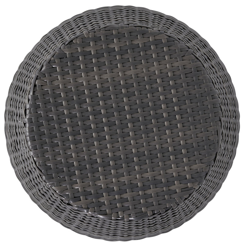 Patio Side Table 14.00" Grey, Iron Composition, Outdoor Grace In , Placement, Progressive Design, Gray