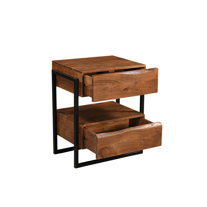 Ensemble de chambre à coucher en bois massif 3 pièces Live Edge, Grand