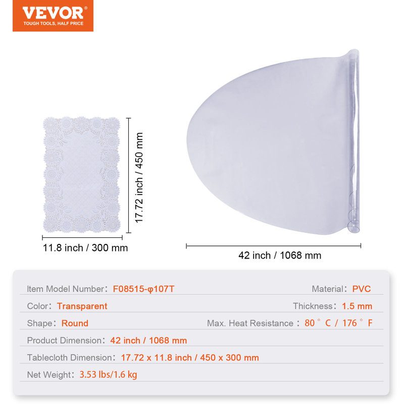 Plastic / Vinyl Table Protector, 42" Round