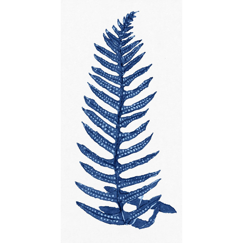 «Blue Fern 2» par Rita Taverni - reproduction sur toile, Sans cadre, H 31 po x l 16 po