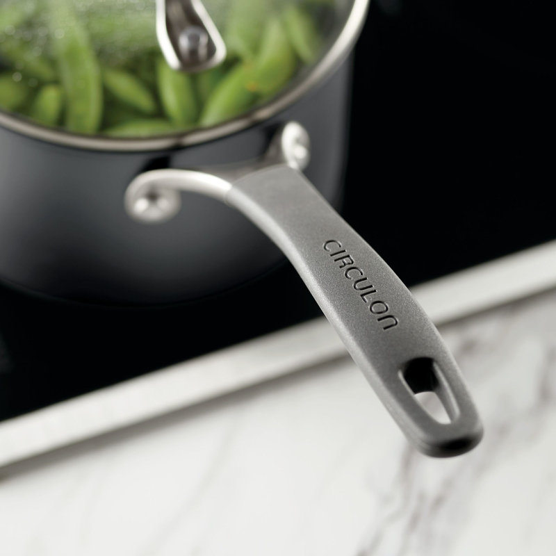 Circulon ScratchDefense with ScratchDefense Nonstick Induction Straining Sauce Pan with Lid, 2 qt.