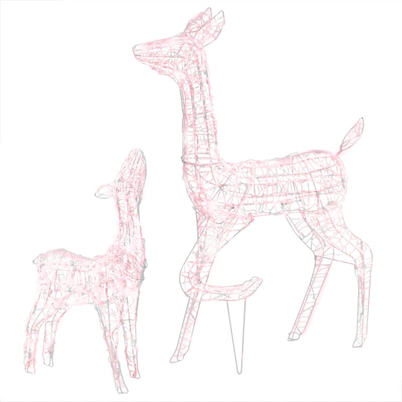The Seasonal Aisle Acrylic Reindeer Family Decoration Lantern, Warm White