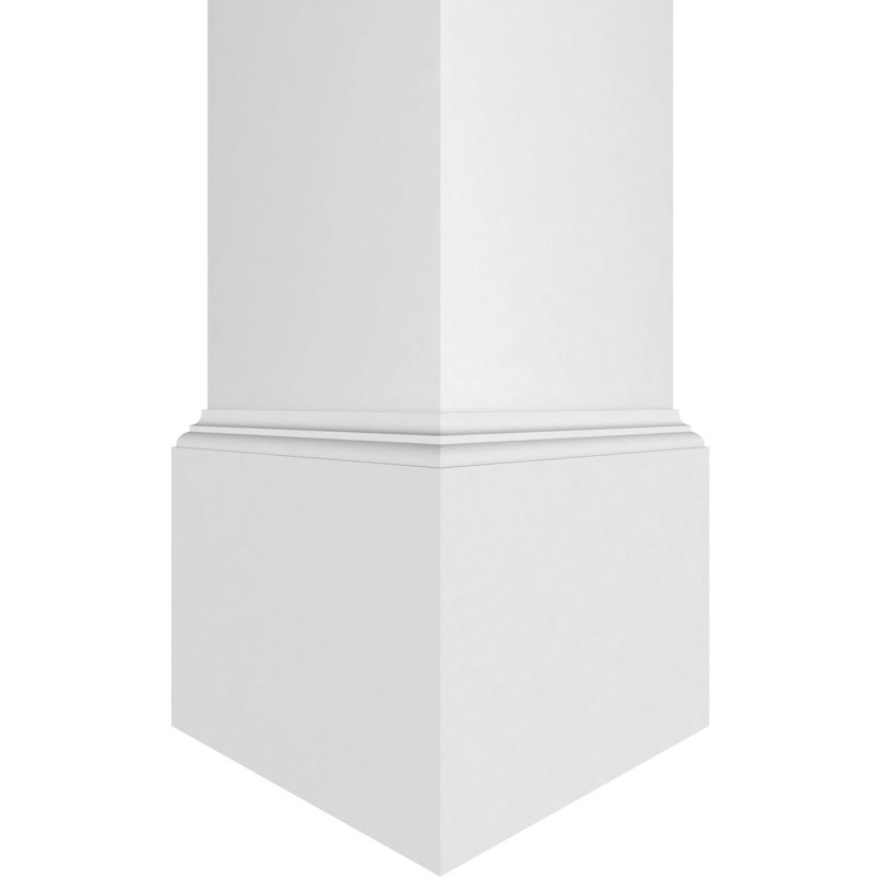 Square Non-Tapered Smooth  Endura-Craft Column Wrap Kit, Mission Capital & Base