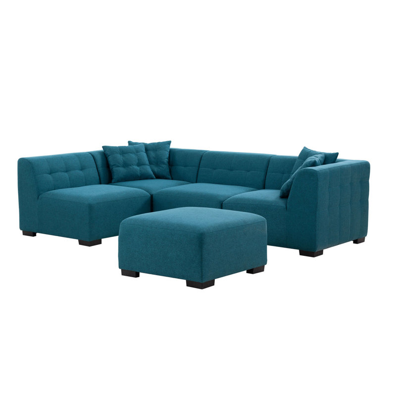 Canapé modulaire moderne avec repose-pieds amovible Modern, Vert