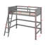 Lit mezzanine simple en bois massif avec échelle-193428065