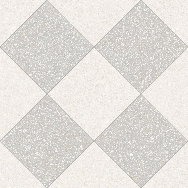 Lithos 12X12 Checkerboard Blanco And Gris, Blanco/Gris