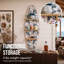 Étagère murale en bois à 3 niveaux, motif planche de surf, fleurs tropicales et feuilles de palmier (33 x 89 cm), décoration florale côtière avec imprimé frangipanier, idéale pour la chambre, le salon, le bureau et la salle de bain.
