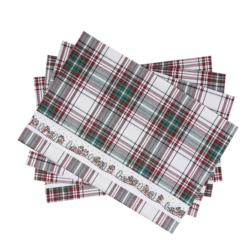 Avanti Linens Holiday Plaid 4-Pack Placemat Set